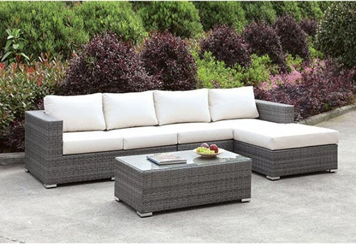 Furniture of America - Somani Ivory 3 Piece L-Sectional Sofa Set - CM-OS2128-14 - GreatFurnitureDeal