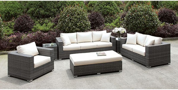 Furniture of America - Somani Ivory 6 Piece Patio Seating Set - CM-OS2128-17