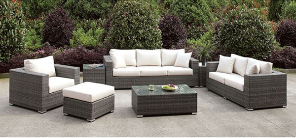 Furniture of America - Somani Ivory 7 Piece Patio Seating Set - CM-OS2128-18