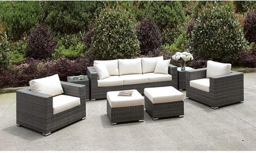 Furniture of America - Somani Ivory 7 Piece Patio Seating Set - CM-OS2128-19 - GreatFurnitureDeal