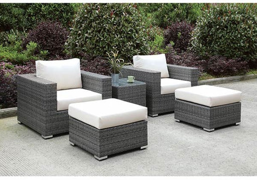 Furniture of America - Somani Ivory 5 Piece Patio Seating Set - CM-OS2128-26 - GreatFurnitureDeal
