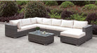 Furniture of America - Somani Ivory U-Sectional Sofa with Coffee Table - CM-OS2128-2