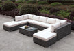 Furniture of America - Somani Ivory U-Sectional Sofa with Coffee Table - CM-OS2128-3