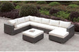 Furniture of America - Somani Ivory U-Sectional Sofa with Ottoman - CM-OS2128-4