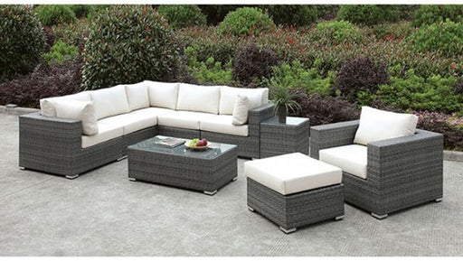 Furniture of America - Somani Ivory 4 Piece L-Sectional Sofa Set - CM-OS2128-8
