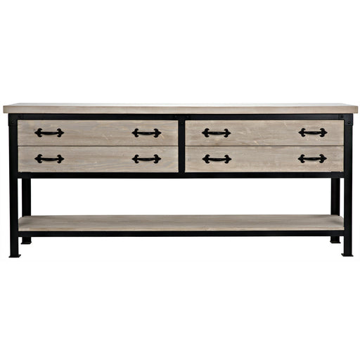 CFC Furniture - Steel Console W- Rl Top & Drawers, Shelf - CM035 - GreatFurnitureDeal