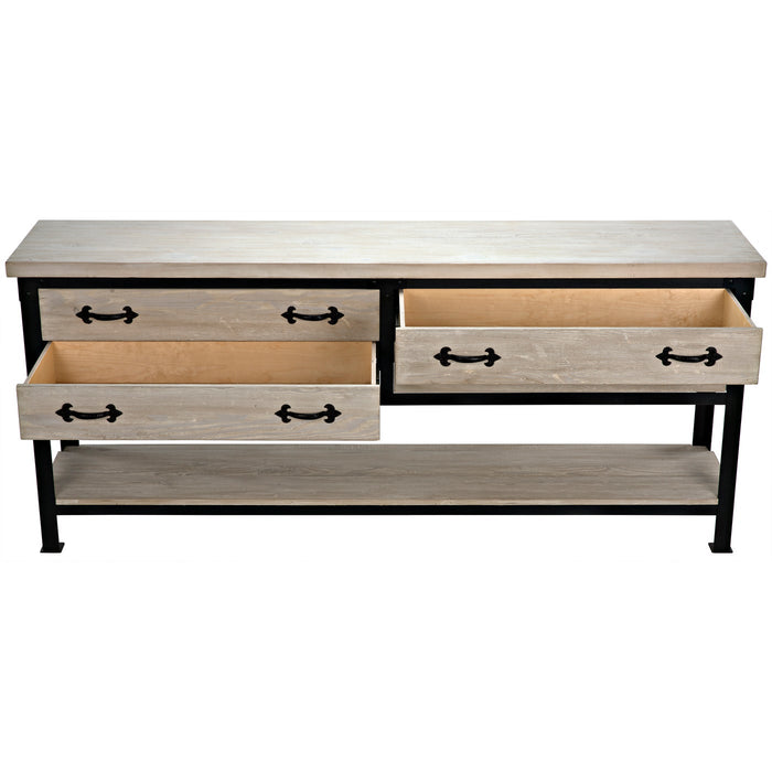 CFC Furniture - Steel Console W- Rl Top & Drawers, Shelf - CM035