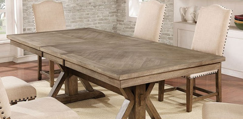 Furniture of America - JULIA 7 Piece Dining Table Set in Light Oak - CM3014T-7SET - Dining Table