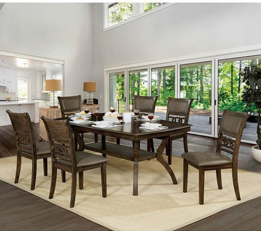 Furniture of America - Holly 5 Piece Dining Table Set in Satin Walnut - CM3023-5SET