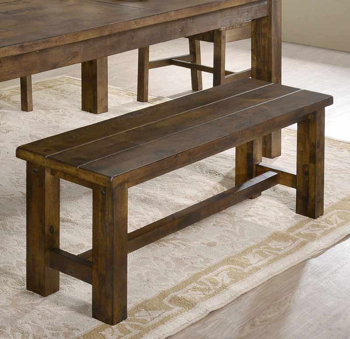 Furniture of America - Kristen 5 Piece Dining Table Set in Rustic Oak - CM3060-DT-5SET - Bench