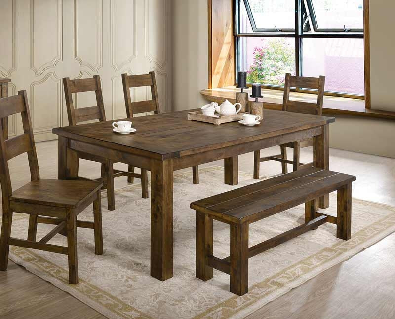 Furniture of America - Kristen 5 Piece Dining Room Set in Rustic Oak - CM3060-5SET - Dining Table
