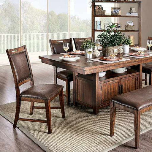 Furniture of America - Wichita 6 Piece Dining Room Set in Light Walnut - CM3061-6SET - GreatFurnitureDeal