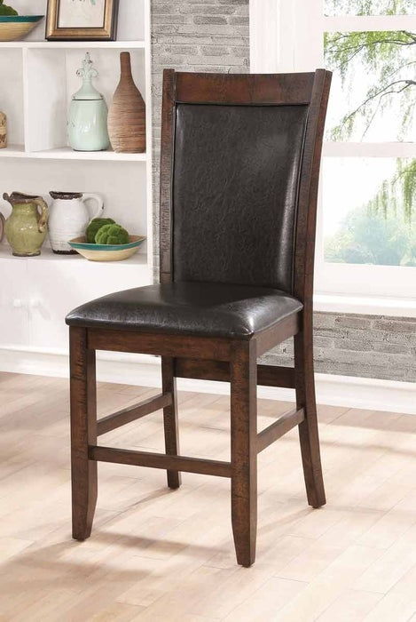 Furniture of America - MEAGAN II 7 Piece ROUND COUNTER HT. TABLE Set in Brown Cherry - CM3152RPT-7SET - Side Chair