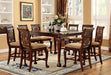 Furniture of America - PETERSBURG II 9 Piece COUNTER HT. TABLE Set in Cherry - CM3185PT-9SET