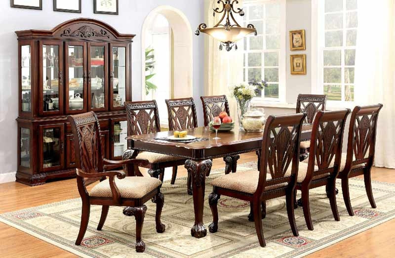 Furniture of America - PETERSBURG I 7 Piece Dining Table Set in Cherry - CM3185T-7SET