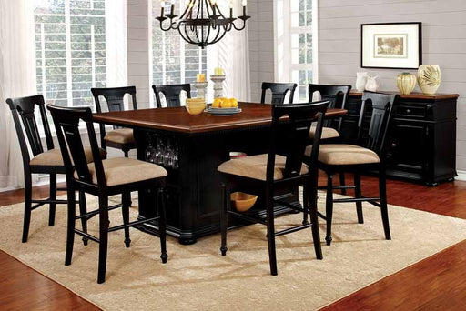 Furniture of America - SABRINA 7 Piece COUNTER HT. TABLE Set in Black-Cherry - CM3199BC-PT-7SET - GreatFurnitureDeal