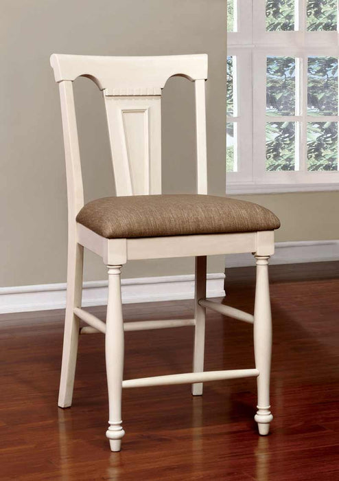 Furniture of America - SABRINA 6 Piece COUNTER HT. TABLE Set in Off White-Cherry - CM3199WC-PT-6SET - GreatFurnitureDeal