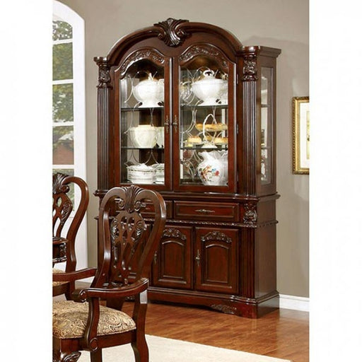 Furniture of America - Elana Hutch & Buffet in Brown Cherry - CM3212HB - GreatFurnitureDeal