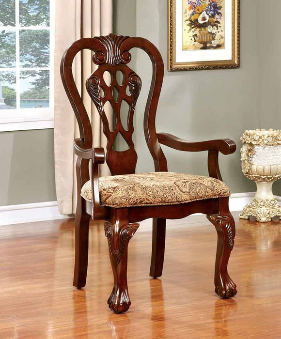 Furniture of America - ELANA 8 Piece Dining Table Set in Brown Cherry - CM3212T-8SET - Arm Chair