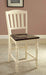 Furniture of America - HARRISBURG II 5 Piece COUNTER HT. TABLE Set in Vintage White/Dark Oak - CM3216PT-5SET - Counter Ht. Chair