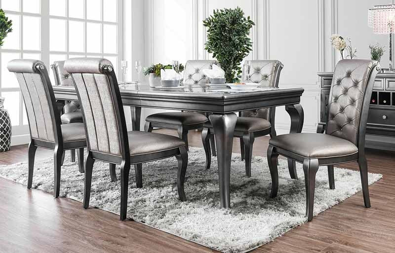 Furniture of America - Amina 7 Piece Dining Room Set in Gray - CM3219GY-7SET - GreatFurnitureDeal