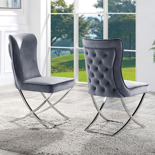 Furniture of America - Wadenswil Side Chair Set of 2 In Gray - CM3285SC - GreatFurnitureDeal