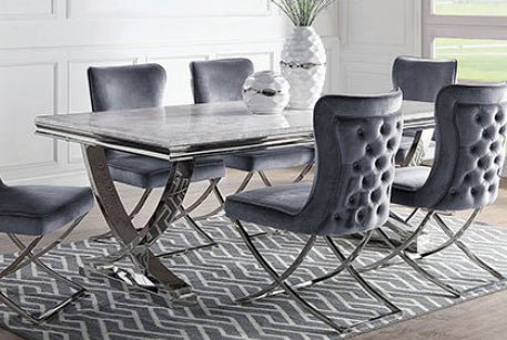 Furniture of America - Wadenswil Dining Table In Chrome - CM3295T