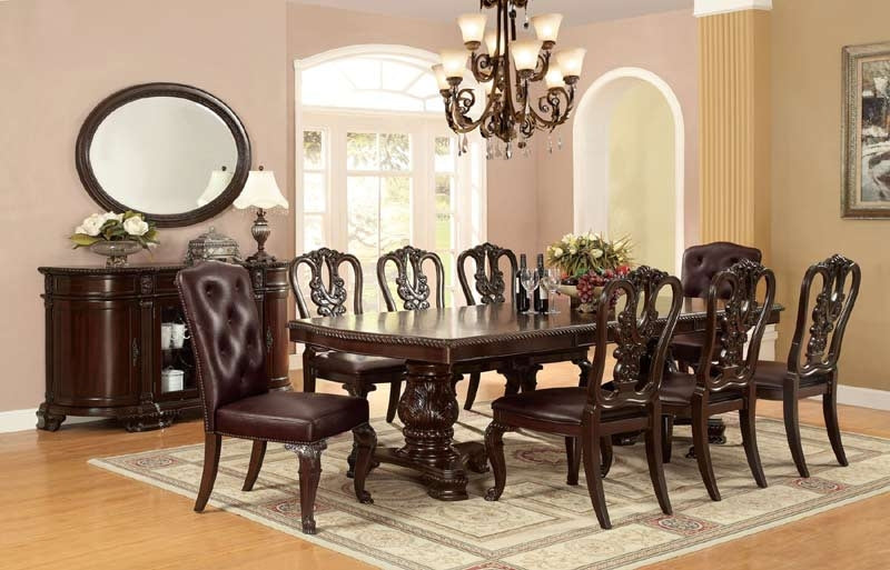 Furniture of America - BELLAGIO 6 Piece Dining Table Set in Brown Cherry - CM3319T-6SET - GreatFurnitureDeal