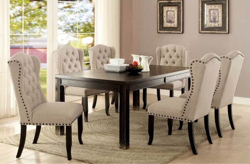 Furniture of America - SANIA I 7 Piece Dining Table Set in Antique Black - CM3324BK-T-7SET - GreatFurnitureDeal