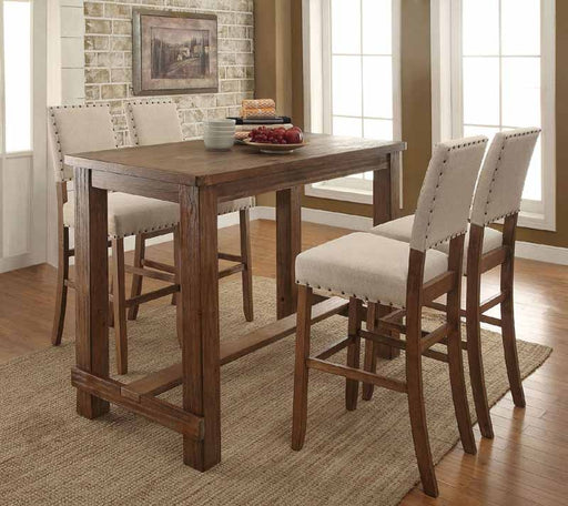 Furniture of America - SANIA 5 Piece BAR TABLE Set in Natural Tone - CM3324BT-5SET - GreatFurnitureDeal