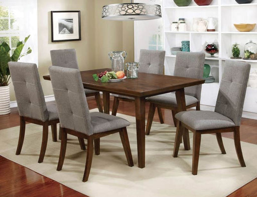 Furniture of America - ABELONE 7 Piece Dining Table Set in Walnut-Gray - CM3354T-7SET - GreatFurnitureDeal