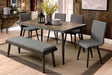 Furniture of America - VILHELM I 6 Piece Dining Table Set in Gray - CM3360T-6SET - Bench
