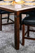 Furniture of America - MARSTONE II 5 Piece COUNTER HT. TABLE Set in Brown Cherry/Black - CM3368PT-5SET - Leg View