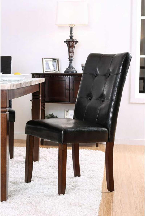 Furniture of America - MARSTONE II 5 Piece COUNTER HT. TABLE Set in Brown Cherry/Black - CM3368PT-5SET - Side Chair