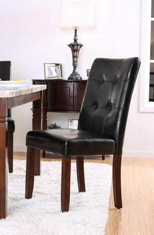 Furniture of America - MARSTONE 5 Piece Dining Table Set in Brown Cherry/Black - CM3368T-5SET - Side Chair