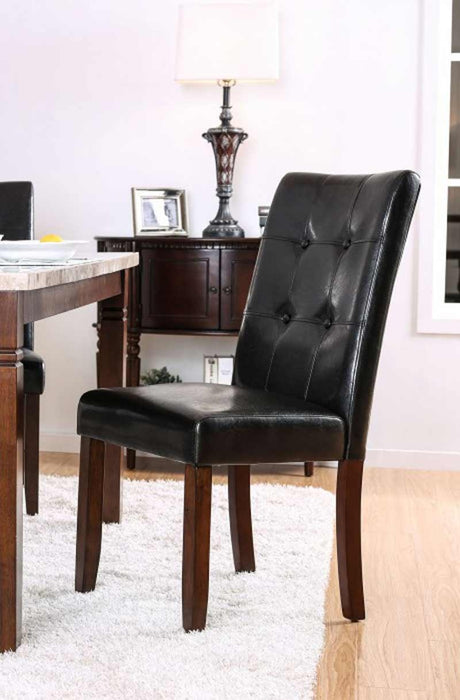 Furniture of America - MARSTONE 7 Piece Dining Table Set in Brown Cherry/Black - CM3368T-7SET - Side Chair