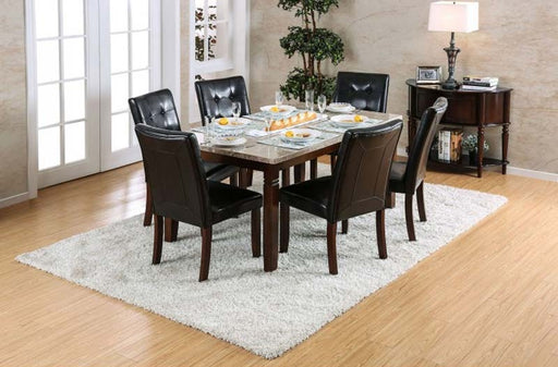 Furniture of America - MARSTONE 7 Piece Dining Table Set in Brown Cherry-Black - CM3368T-7SET - GreatFurnitureDeal