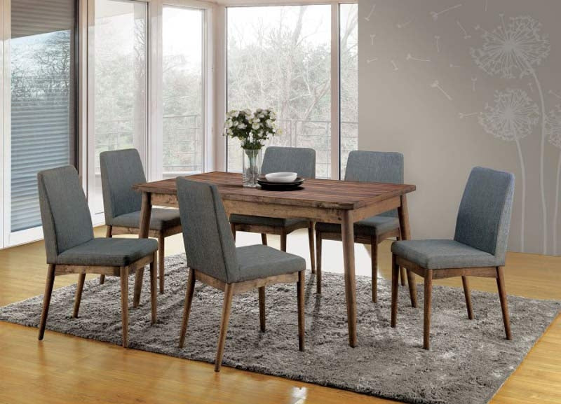 Furniture of America - EINDRIDE 5 Piece Dining Table Set in Natural Tone/Gray - CM3371T-5SET