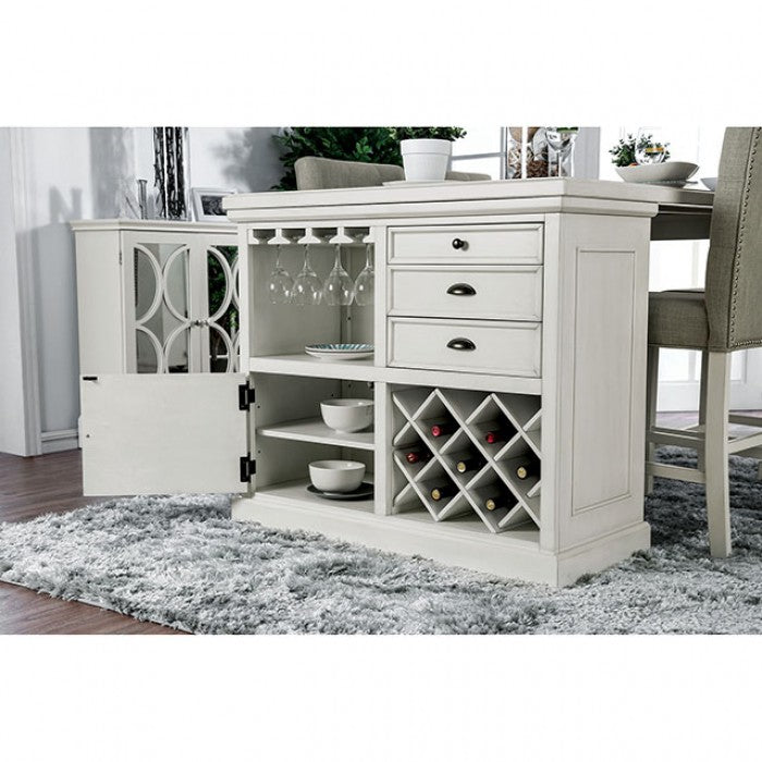 Furniture of America - Sutton Counter Height. Table in Antique White - CM3390PT