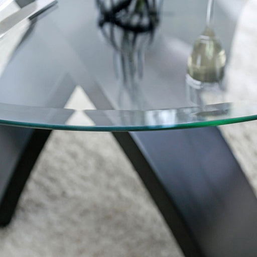 Furniture of America - Jasmin 3 Piece Round Dining Table Set in Black - CM3393-3SET