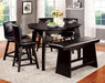 Furniture of America - HURLEY 6 Piece COUNTER HT. TABLE Set in Black - CM3433PT-6SET