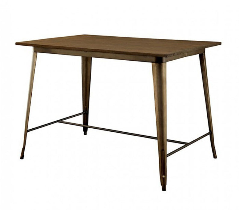 Furniture of America - COOPER II 5 Piece COUNTER HT. TABLE Set in Dark Bronze-Natural - CM3529PT-5SET - GreatFurnitureDeal