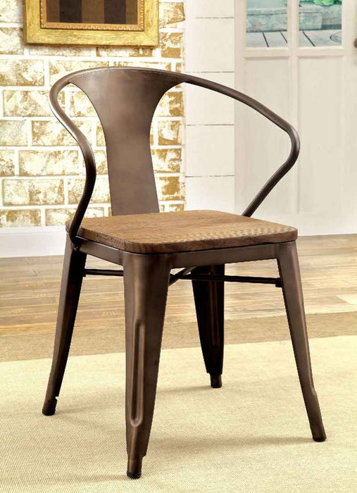 Furniture of America - COOPER I 5 Piece Dining Table Set in Dark Bronze/Espresso - CM3529T-5SET - Side View