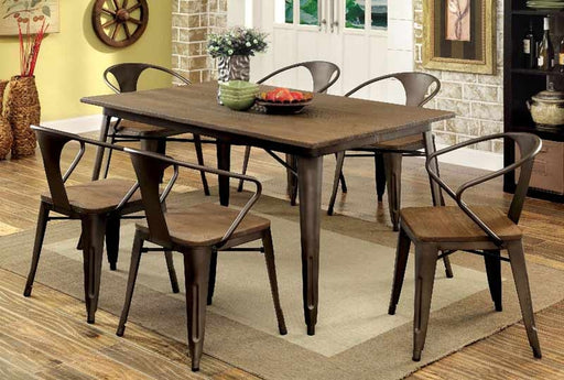 Furniture of America - COOPER I 7 Piece Dining Table Set in Dark Bronze/Espresso - CM3529T-7SET