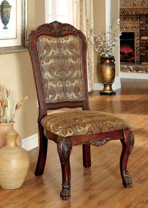 Furniture of America - Medieve Side Chair Set of 2 in Cherry - CM3557CH-SC - GreatFurnitureDeal