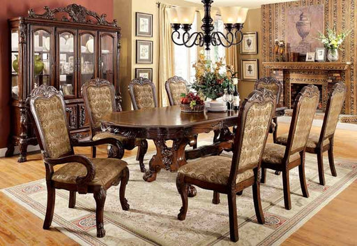 Furniture of America - Medieve 8 Piece Double Pedestal Dining Room Set in Cherry - CM3557CH-8SET