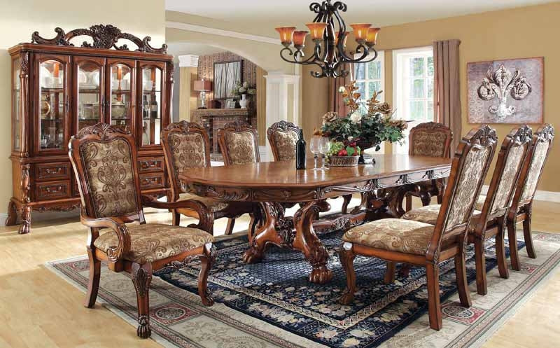 Furniture of America - MEDIEVE 7 Piece Dining Table Set in Antique Oak - CM3557T-7SET - GreatFurnitureDeal