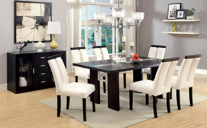 Furniture of America - LUMINAR 7 Piece Dining Table Set in Black - CM3559T-7SET - GreatFurnitureDeal