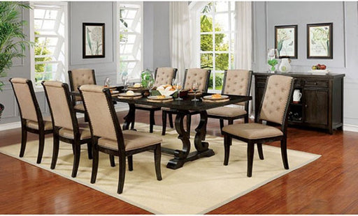 Furniture of America - Patience 9 Piece Dining Table Set in Dark Walnut - CM3577WN-9SET - GreatFurnitureDeal