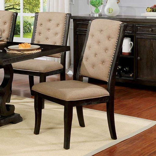 Furniture of America - Patience 10 Piece Dining Room Set in Dark Walnut - CM3577WN-10SET - Side Chair
